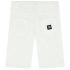 Boys White Logo Shorts, 1, hi-res