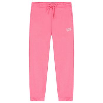 Girls Pink Logo Joggers