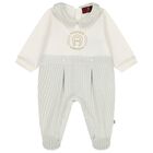 Baby Boys Blue & Ivory Babygrow, 2, hi-res