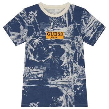 Boys Vacation Print Logo T-Shirt