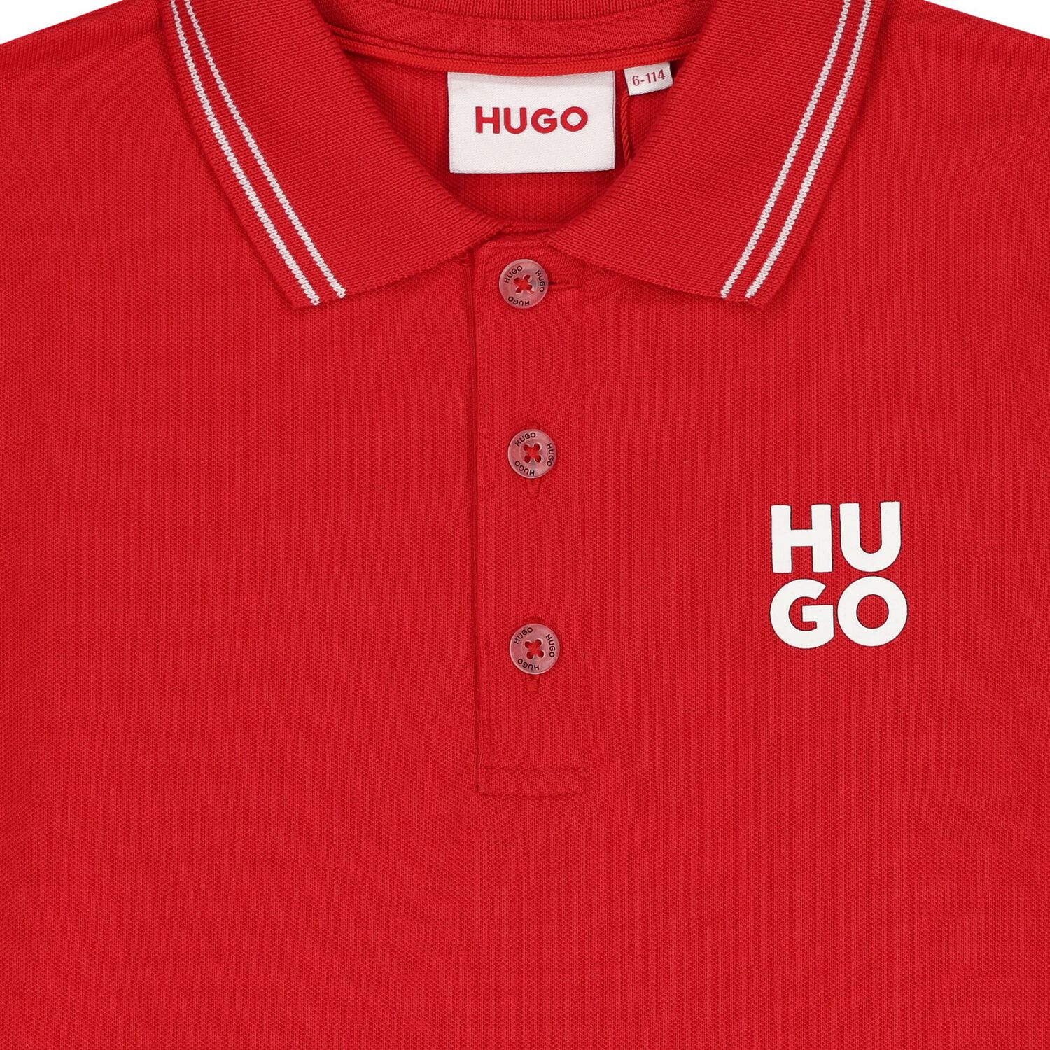 Boys Red Logo Polo Shirt, 1, hi-res
