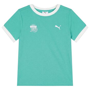 Boys Green & White Logo Paw Patrol T-Shirt