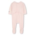 Baby Girls Beige & Pink Boke Flower Babygrows ( 2 Pack ) , 1, hi-res