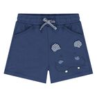 Younger Boys Navy Blue Hippo Shorts, 2, hi-res