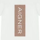 Boys White & Beige Logo Shorts Set, 1, hi-res