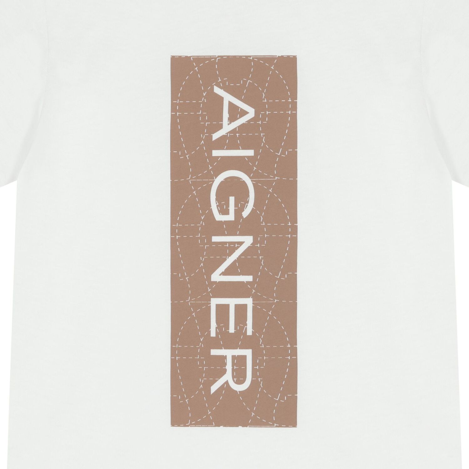 Boys White & Beige Logo Shorts Set, 1, hi-res