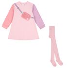 Girls Pink Bag Dress Set, 1, hi-res