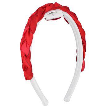 Girls Red Plaited Headband