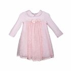 Baby Girls Pink Lace Dress, 1, hi-res